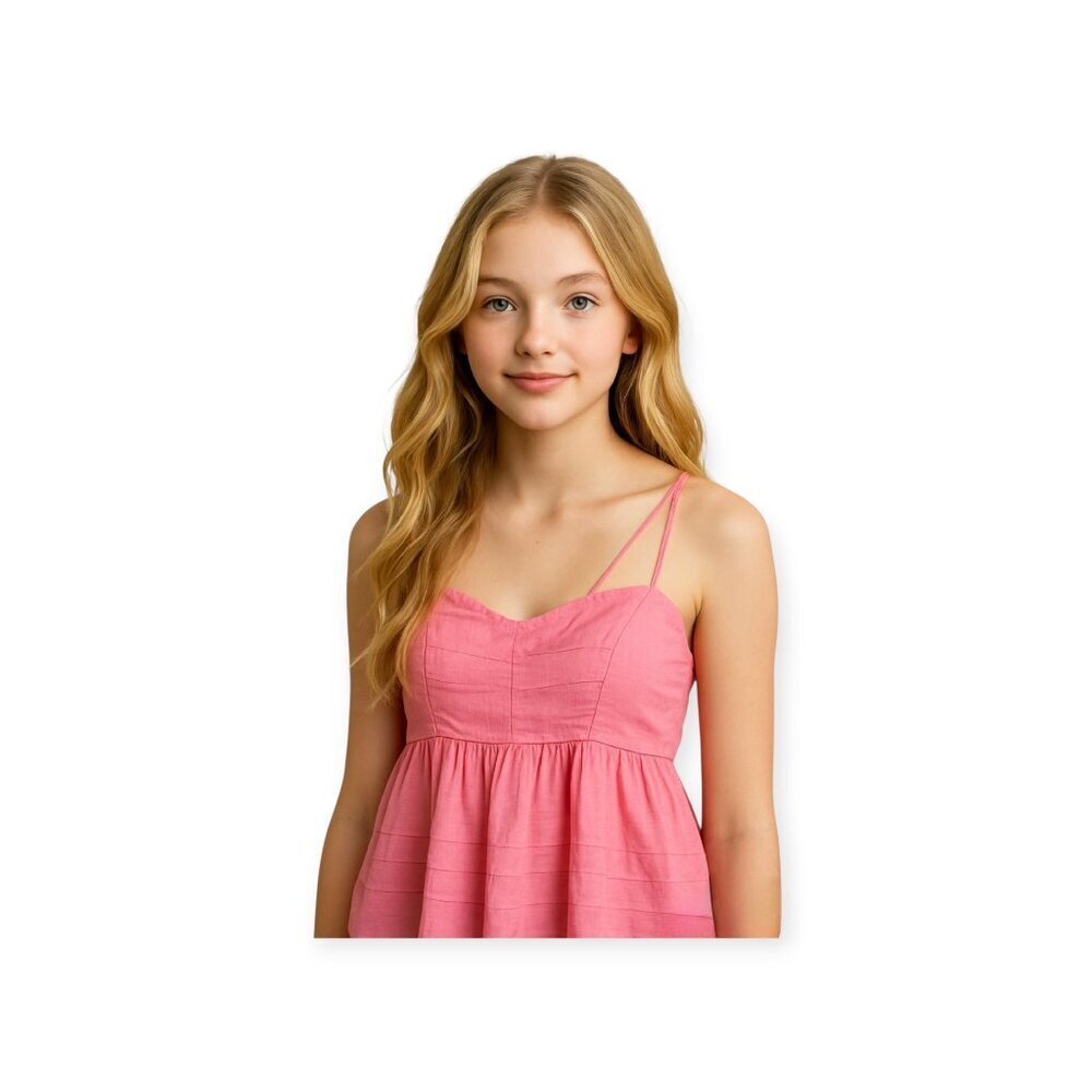 STAUD Theo Strawberry Pink Cotton Strappy Tank Top Size 8 NWOT Summer Essentials - Picture 9 of 9